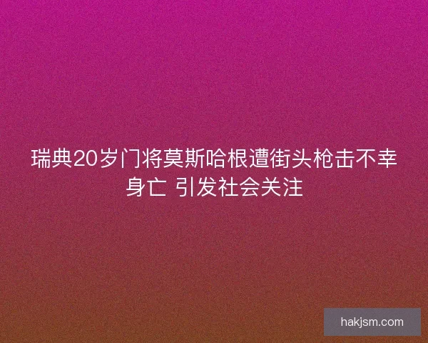 瑞典20岁门将莫斯哈根遭街头枪击不幸身亡 引发社会关注